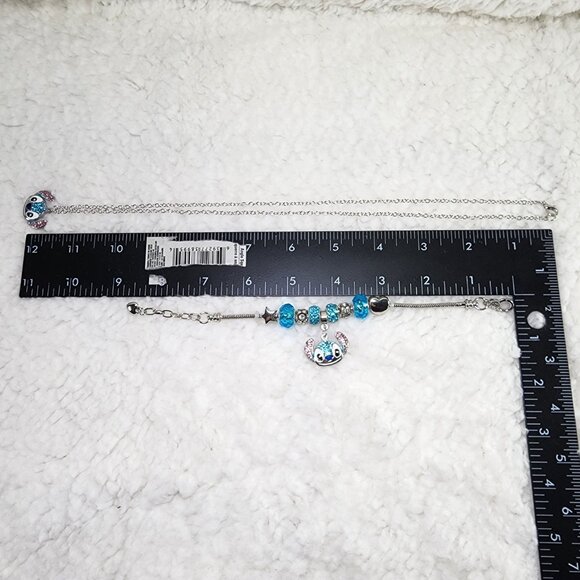 Stitch Rhinestone Bracelet and Necklace Set - Picture 6 of 9